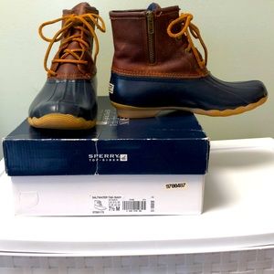 Sperry Salt Water Duck Boot - Navy/Brown